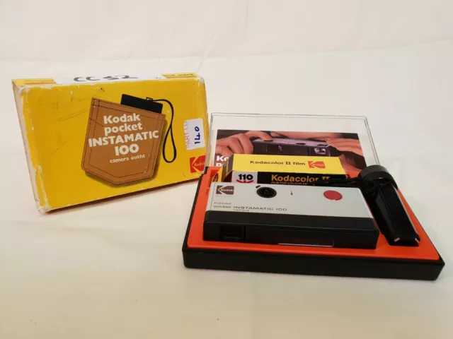 Compact Camera Kodak Pocket Instamatic 100, 110 Film + Flash & Case CC32