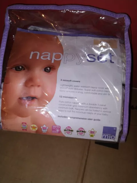 Bambino mio New Newborn nappy gift set 3 Miosoft Cover's 12 Mionappies