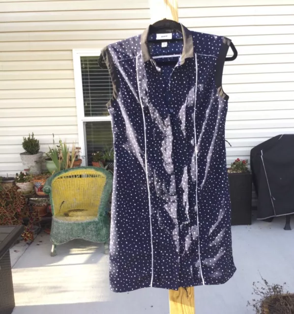 Jason Wu XS shirt dress Navy Polka Dot Sleeveless button target academia small
