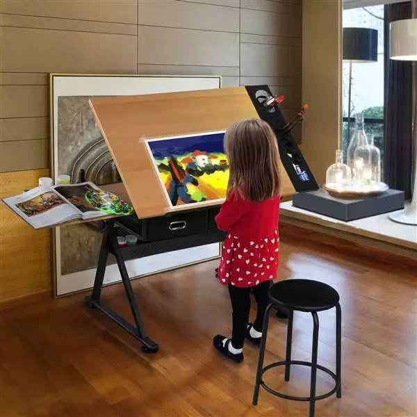 Adjustable Wooden Art Drawing Board Wood Desk Canvas Workstation Sketch  Easel