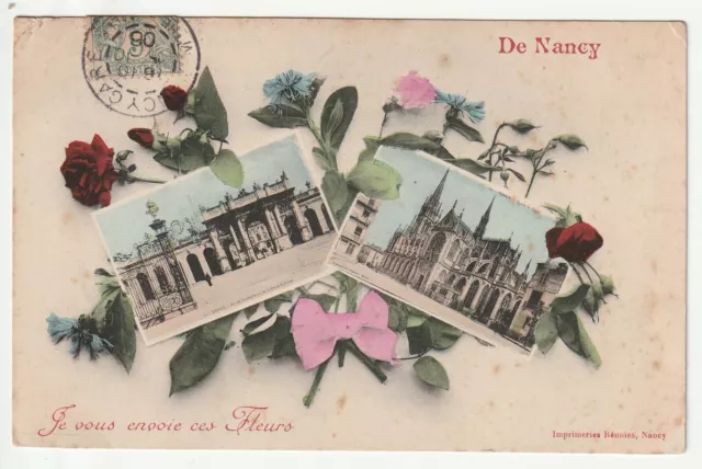 NANCY - CPA 54 - Nancy Remembrance Card - 2 Views and Flowers