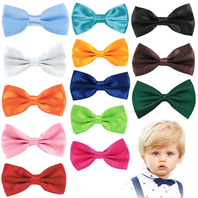 Cravatta fiocco bambino regolabile in raso pre-legata cravatta collo bambini festa matrimonio casual
