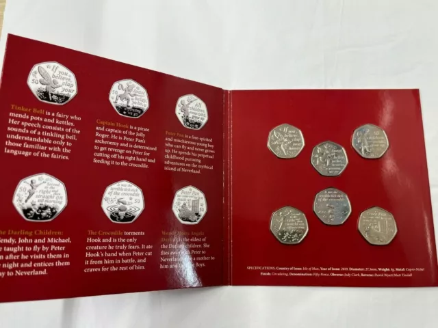 2019 peter pan 50p coin set