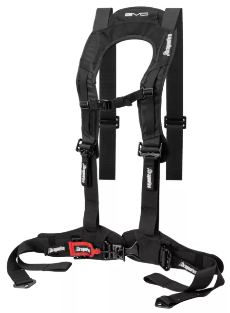 Dragonfire Racing EVO 4 Point Black Seat Belt Safety Harness