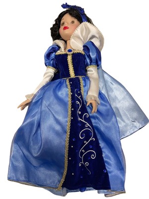 Disney Princess 16" Snow White 2001 Brass Key Keepsake Porcelain Doll Blue Dress