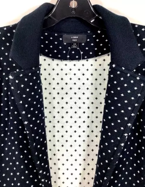 J.CREW XS Sophie open-front sweater-blazer in navy dot jacquard Style J6312 $148 3