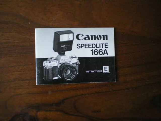 Canon Speedlite 166A Flash Flashgun Instruction Manual Book Instructions