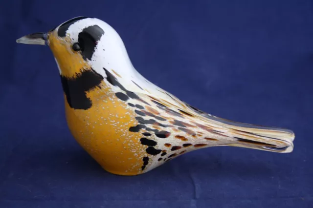 Langham Glass Hand-Made Crystal Meadowlark Bird New / Boxed