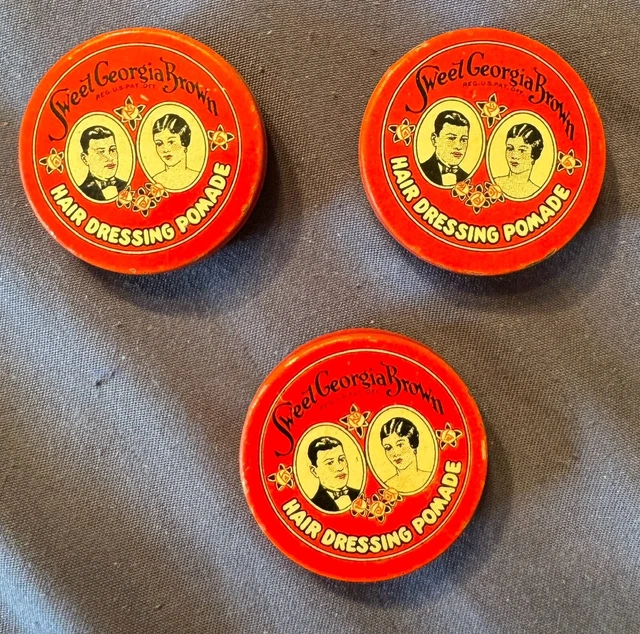 VINTAGE ADVERTISING TIN Hair Dressing Pomade Sweet Georgia Brown Small Red  Metal $19.14 - PicClick CA