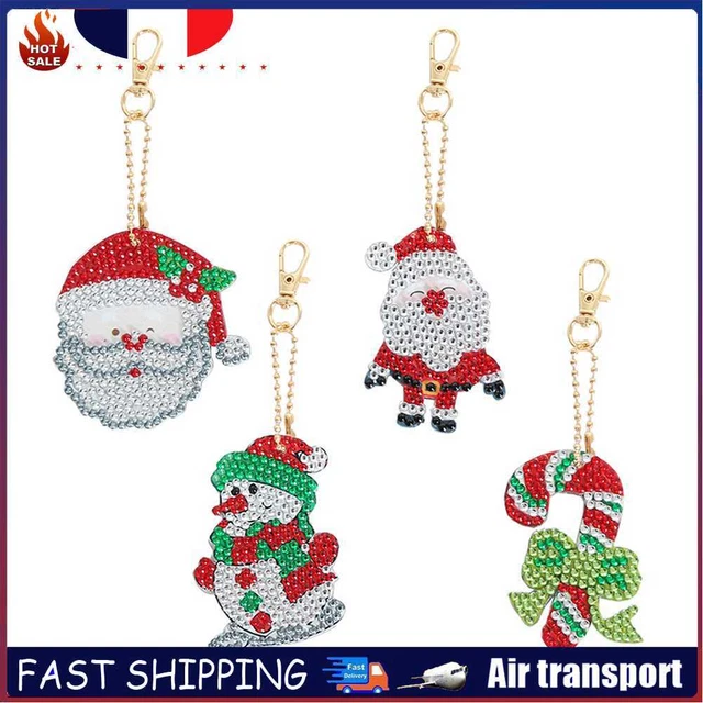 4pcs DIY Key Ring Special-shaped Mosaic Keychains Crystal Creative for Kids Gift
