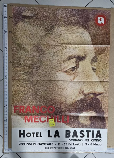 Manifesto Franco Mechilli 1984 Cantante Musica Hotel La Bastia Soriano Nel Cimin
