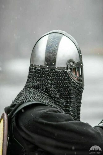 HMB 12G Stahl Mittelalterlicher SCA-Kampfhelm mit geätzten Mustern Helm im...