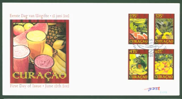 Curacao 2012 - Früchte Obst Melone Ananas Mango Banane Fruits - Nr. 97-100 FDC