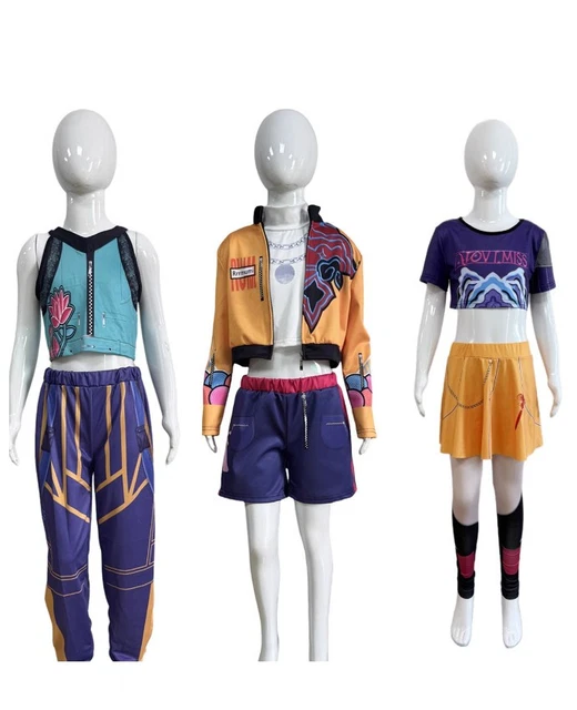 KINDER MÄDCHEN K-POP Demon Hunters Rumi Mira Zoey Cosplay Kostüm Kleid Halloween EUR 23,80
