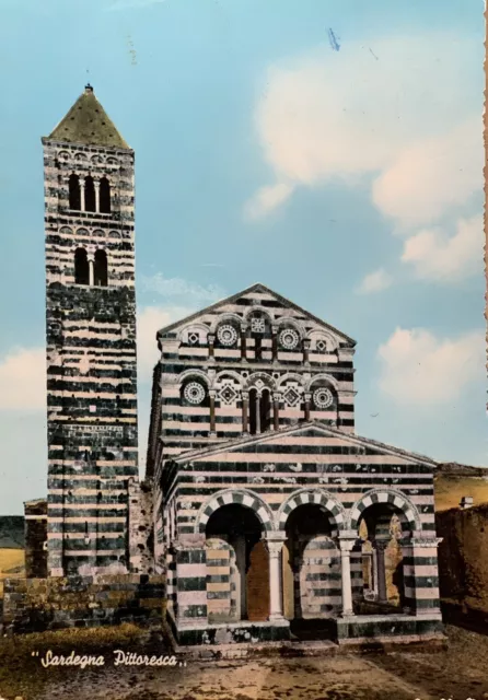 Cartolina Codrongianos Sassari Abbazia Santissima Trinità di Saccargia viaggiata