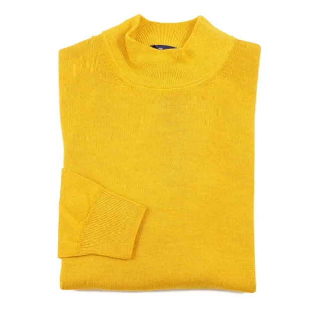 Drumohr Golden Yellow Extrafine Merino Wool Sweater S (Eu 48) NWT