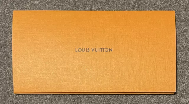 NEW Lot of 5 Louis Vuitton logo saffron colored receipt cover holder