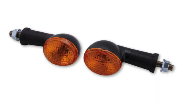 Motorrad Blinkleuchte SHIN YO Mini-Blinker oval schwarz small indicator black