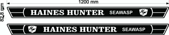 Haines hunter Decal,Haines Seawasp decal Set, Seawasp Decal Marine Grade Vinyl