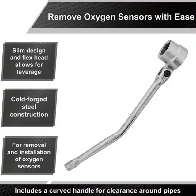 Llave sensor de oxígeno O2 cabezal flexible 7/8\" herramienta instaladora de reparación automática 22 mm hexagonal 6pt