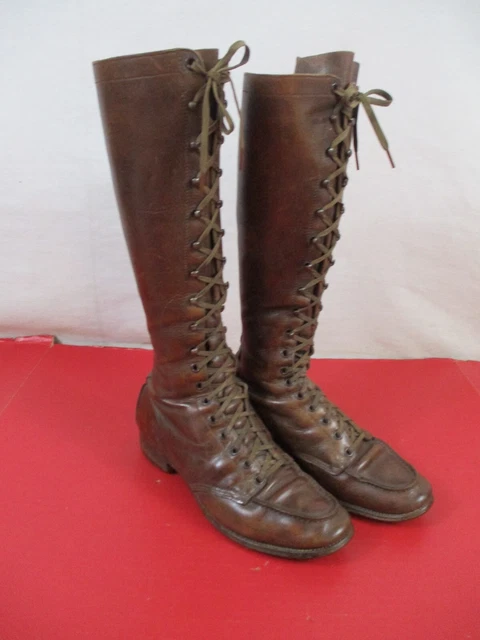 pre-WWII US Army Armored Cavalry M1931 Full Laced Leather Boots - 6 D - NICE