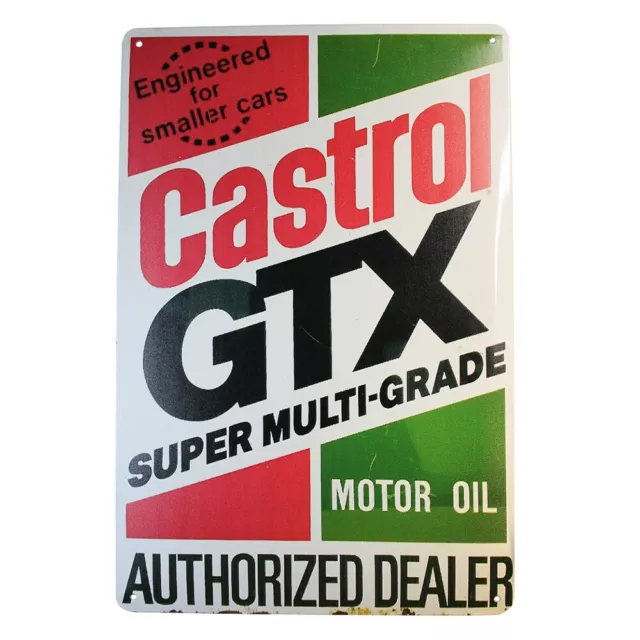 3XTin Sign CASTROL GXT MOTOR OILSprint Drink Bar Whisky Rustic Look