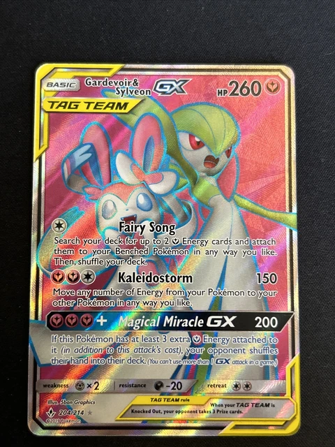 Gardevoir & Sylveon Tag Team GX 204/214 ultra seltene Pokémonkarte (ungebrochene Bindungen)