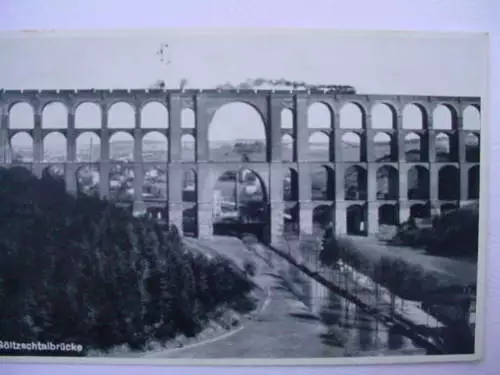 9059 AK Göltzschtalbrücke Vogtland mit Eisenbahn 1935