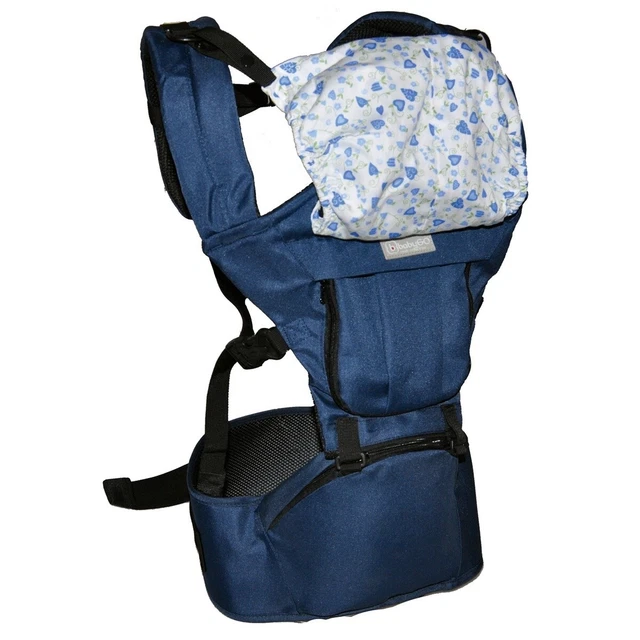 BabyGo Wombat portabebés abdomen/espalda azul marino EXCELENTE