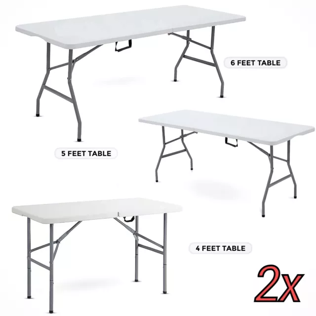 Catering Camping Heavy Duty Folding Trestle Table Picnic BBQ Party 4ft 5ft & 6ft