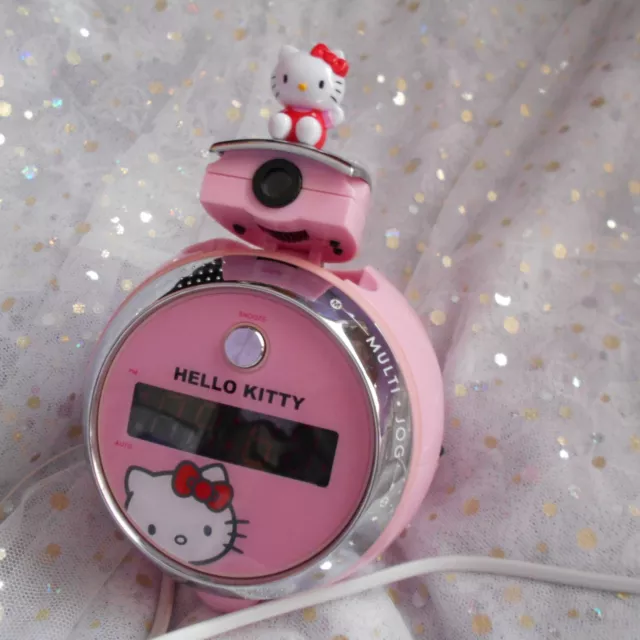 novelty light projector pink girls kid alarm clock radio girls hello kitty face