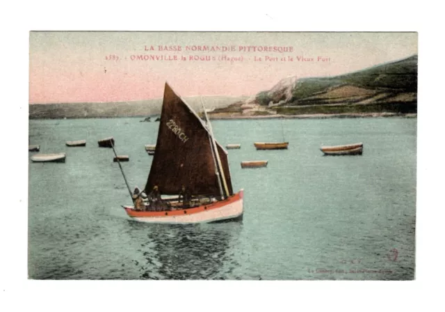 France~ Omonville La Rogue The Port and The Fort Sailboat Nautical Normandy