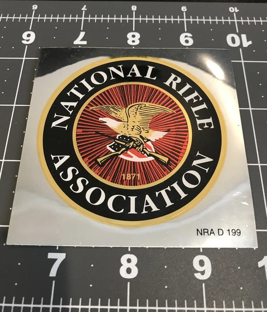 VINTAGE NATIONAL RIFLE Association NRA Metallic Window Sticker Decal 3.