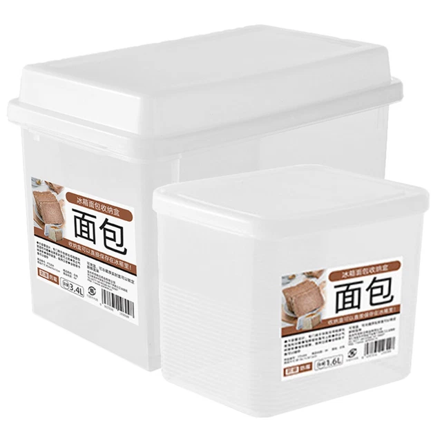 2 piezas caja de almacenamiento para pan caja de almacenamiento para bocadillos transparente