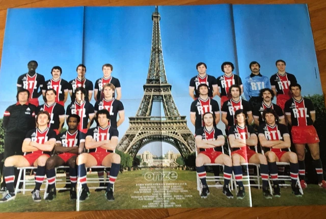 GRAND POSTER )) équipe FC NANTES & PSG 1983/1984 calendrier