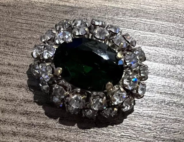 Broche ancienne Métal et strass - A Voir