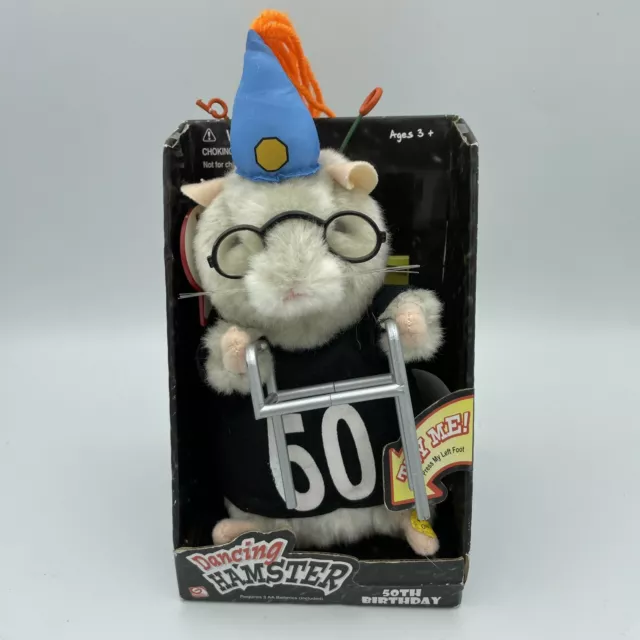 Gemmy Dancing Hamster 50th Birthday Animated Singing Doll New *One Broken Leg*