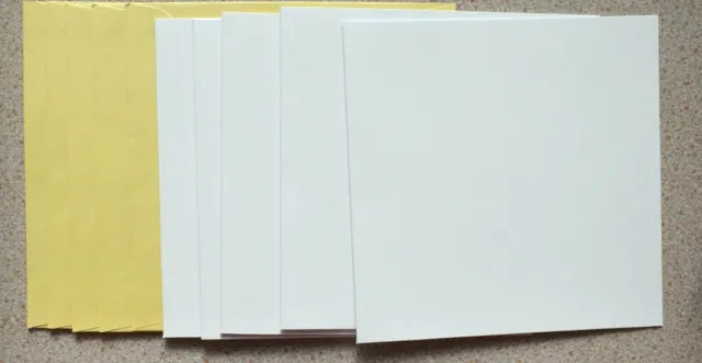 5 Weiß Einzeln Faltbar Kartenrohlinge 150mm Sq & Perle Auster Umschläge Neu