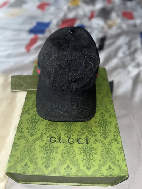 100% Authentique Gucci Monogramme Casquette de Baseball Gg Logo Taille XL