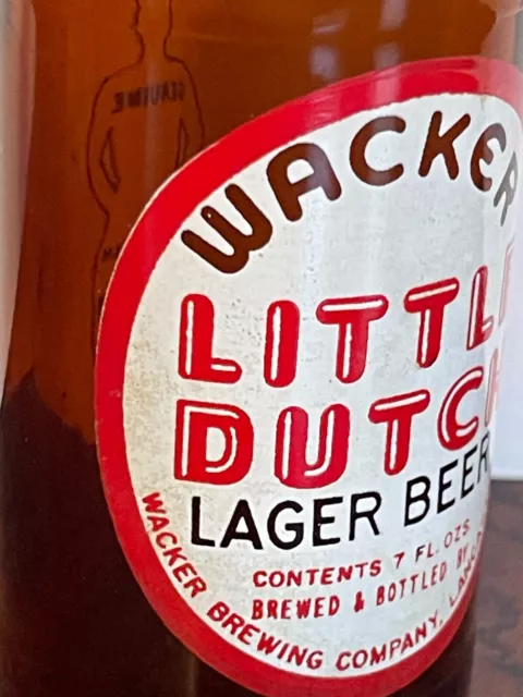 Lancaster PA Wacker Little Dutch Lager Beer Painted Label Beer Bottle 2