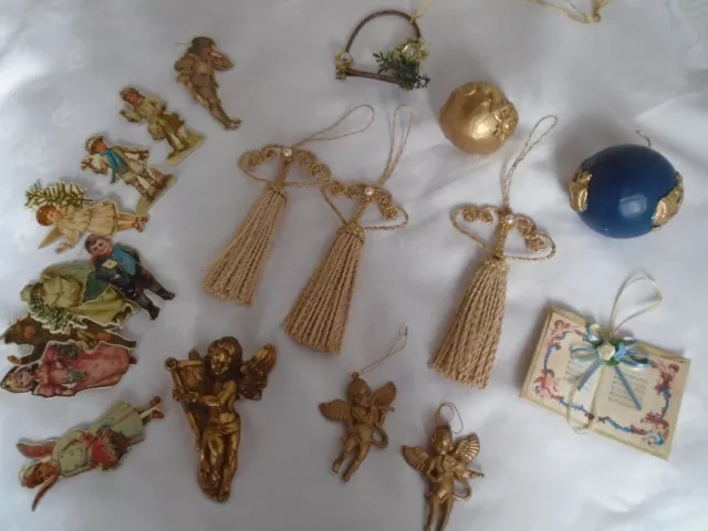 Lot De Decorations Pour Noel/Anges/Decos Victoriennes/Chromos