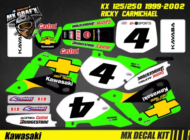 Kit Deco Motorbike / MX Decal for Kawasaki KX 125/250 1999/2002 - R. Carmichael