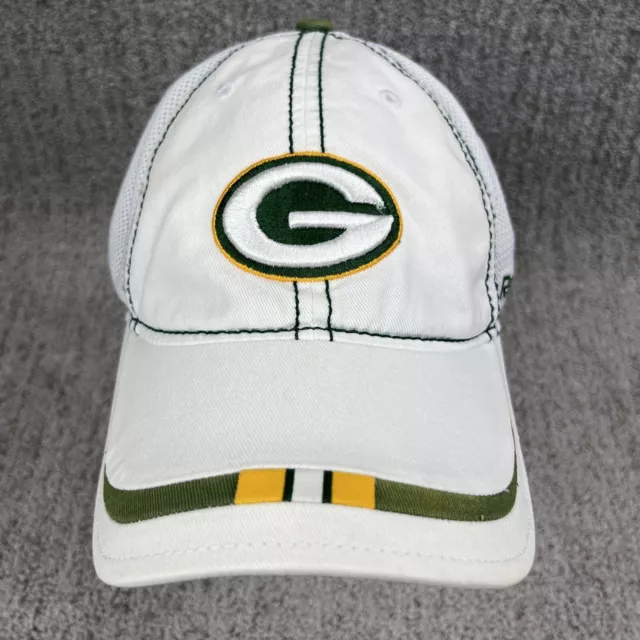 Green Bay Packers Cap Hat Reebok NFL Football White Mens One Size Strapback
