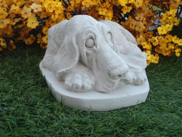 Bloodhound Dog concrete statue figurine garden decor, grave marker memorial