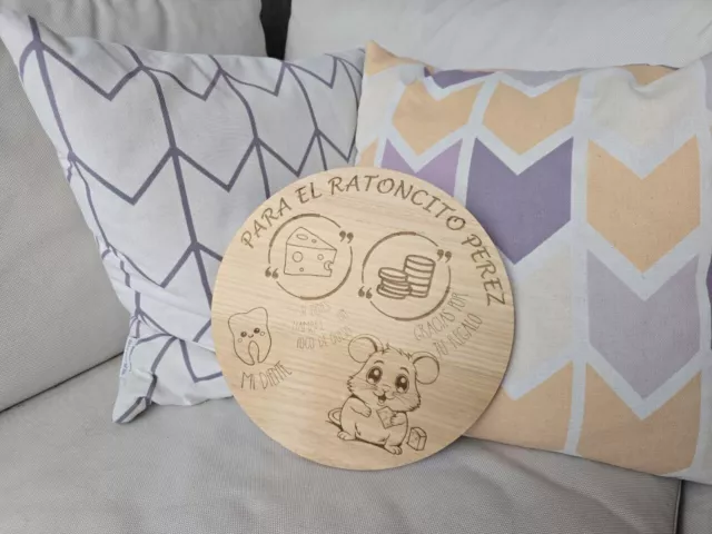 Ratoncito Pérez Tabla De Madera Para Dientes