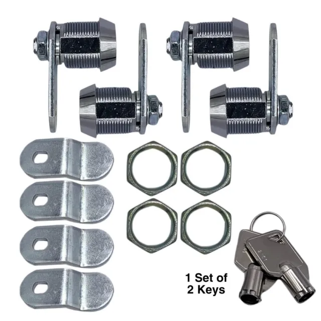 Lock Cylinder For RV Baggage Door Ace Key Cam Lock Combo 5/8" Set of 4
