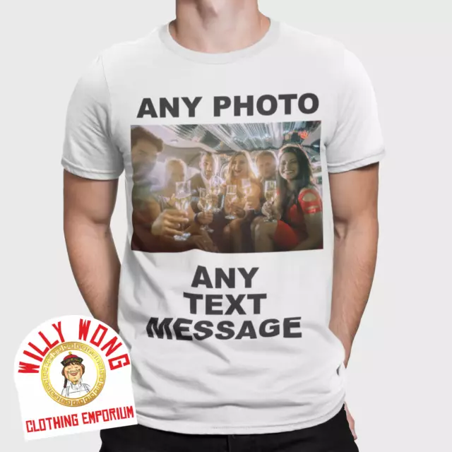 Custom Printed T Shirt Personalised Stag Do Hen Party Photo Logo Unisex Text Uk