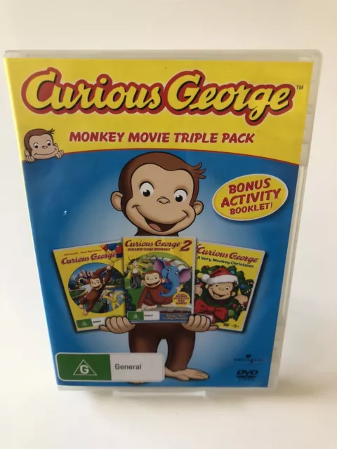 Curious George 1 & 2 + Christmas: DVD Triple  Movie Set R4 Pre-owned