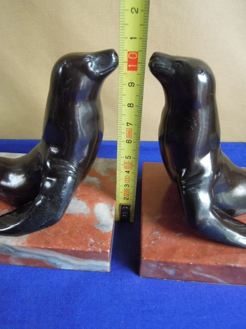 Paire De Serre-livres Pingouins En Laiton – Style Art Déco Vintage