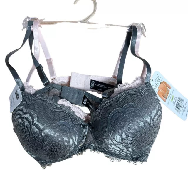RENE ROFE WOMEN'S 2 Pack Lace Extreme Push Up Bra Padded Underwire Size 36B  $19.99 - PicClick